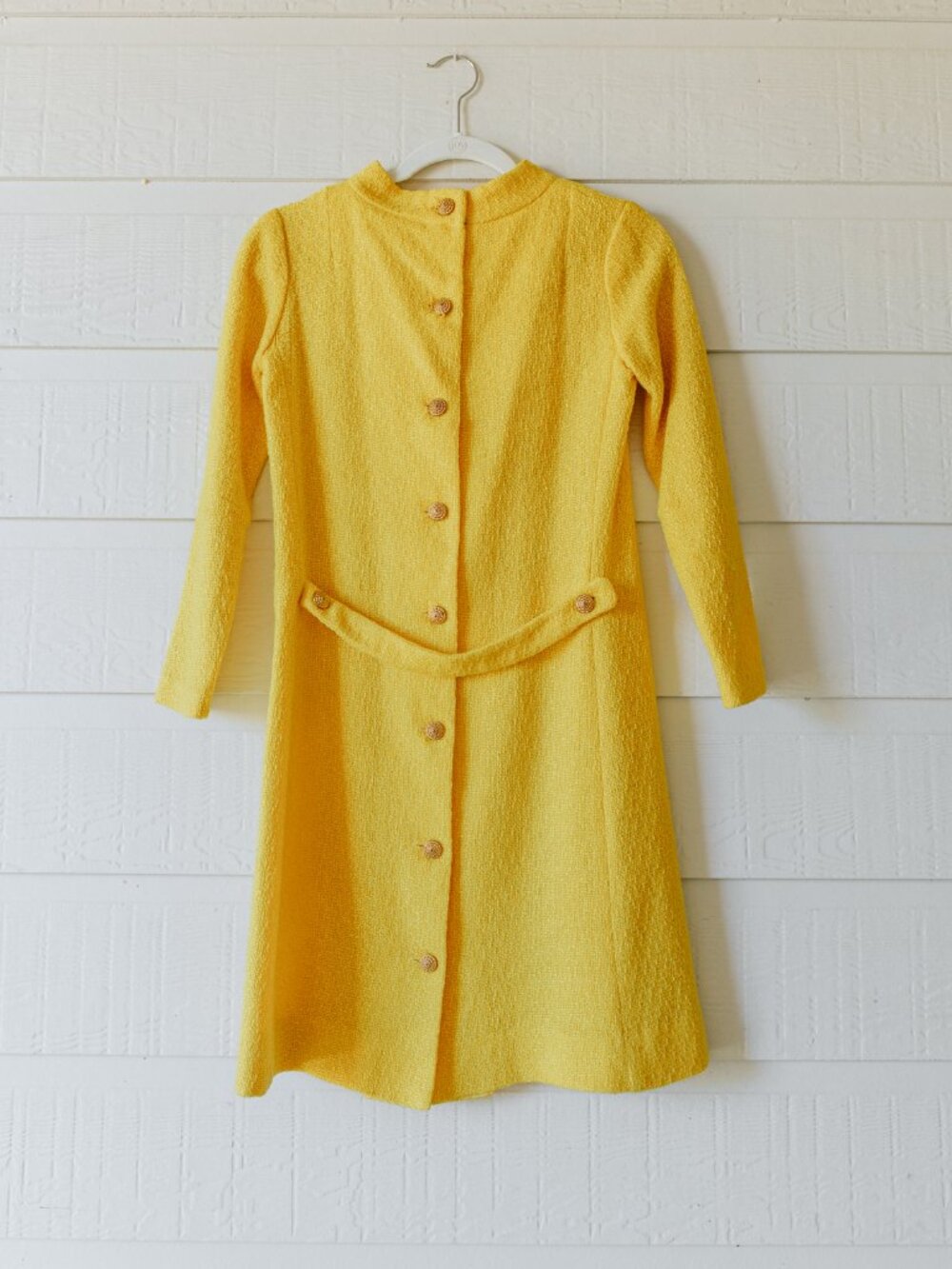 Vintage 1960s Canary Yellow Car Coat XS